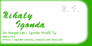 mihaly igonda business card